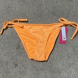 Xhilaration Orange Ribbed Bikini Bottom Size XS